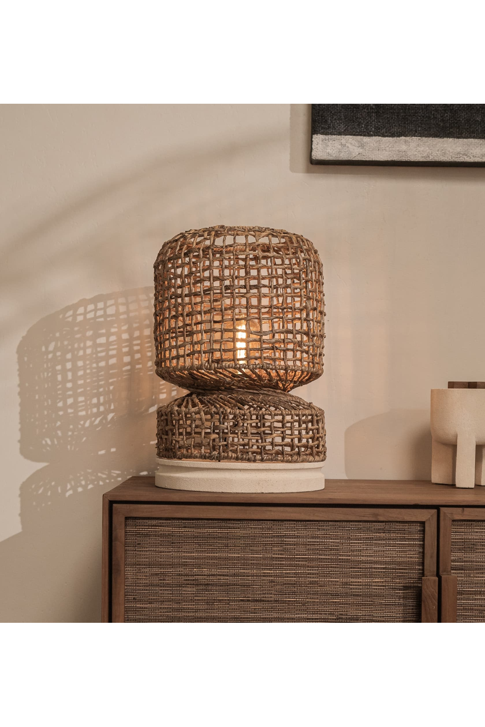 Abaca Wide Table Lampshade | dBodhi Twister | OROA.com
