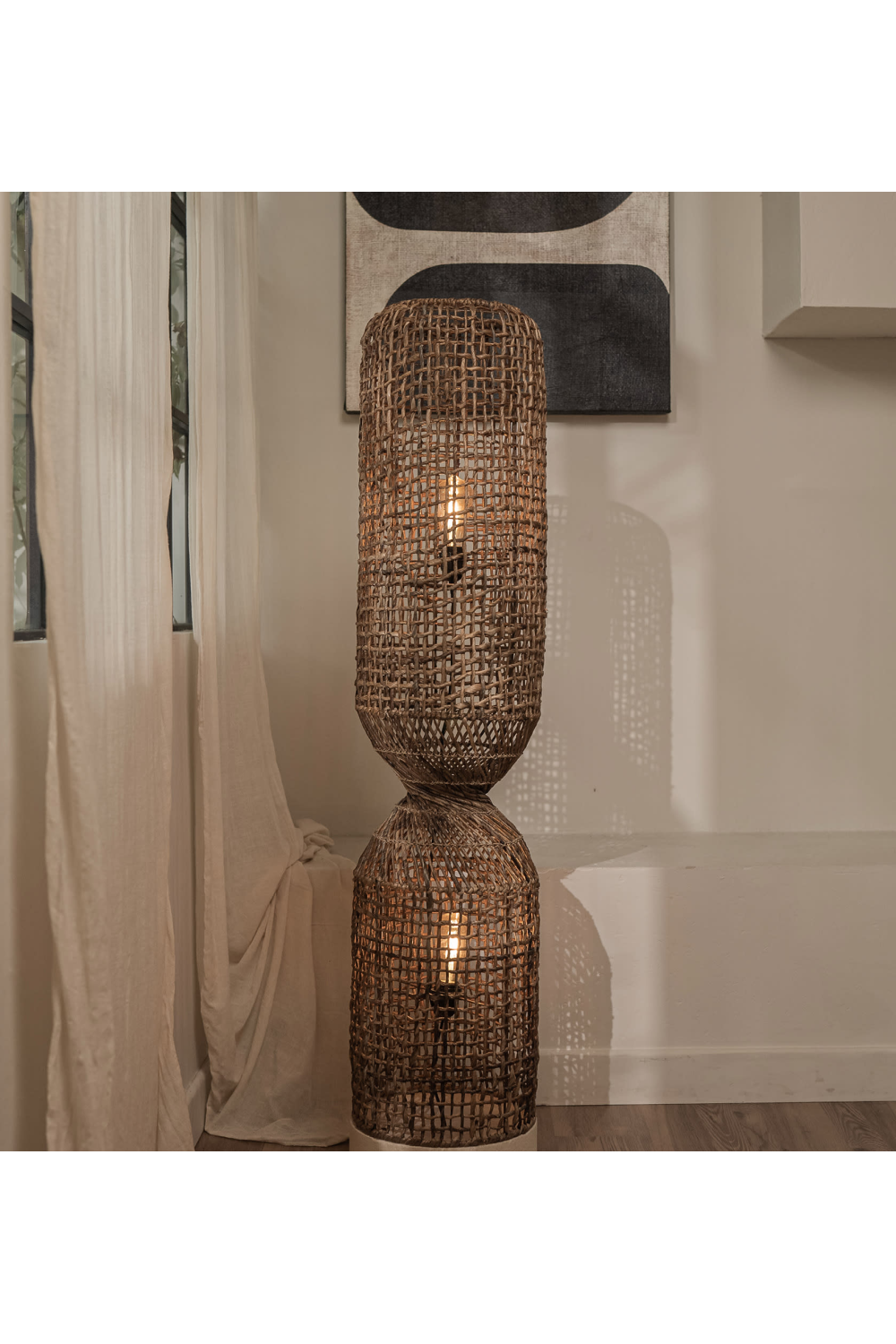 Abaca Rustic Floor Lampshade | dBodhi Twister | OROA.com