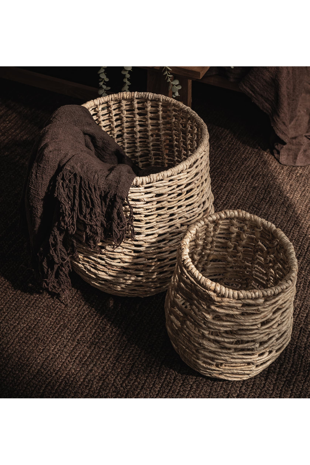 Round Abaca Basket Set (2) | dBodhi Raung | OROA.com