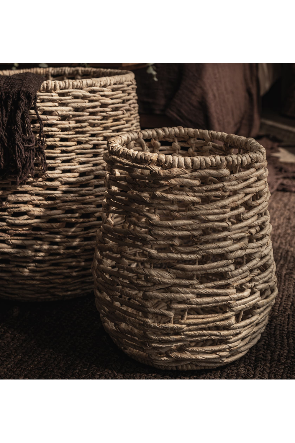 Round Abaca Basket Set (2) | dBodhi Raung | OROA.com