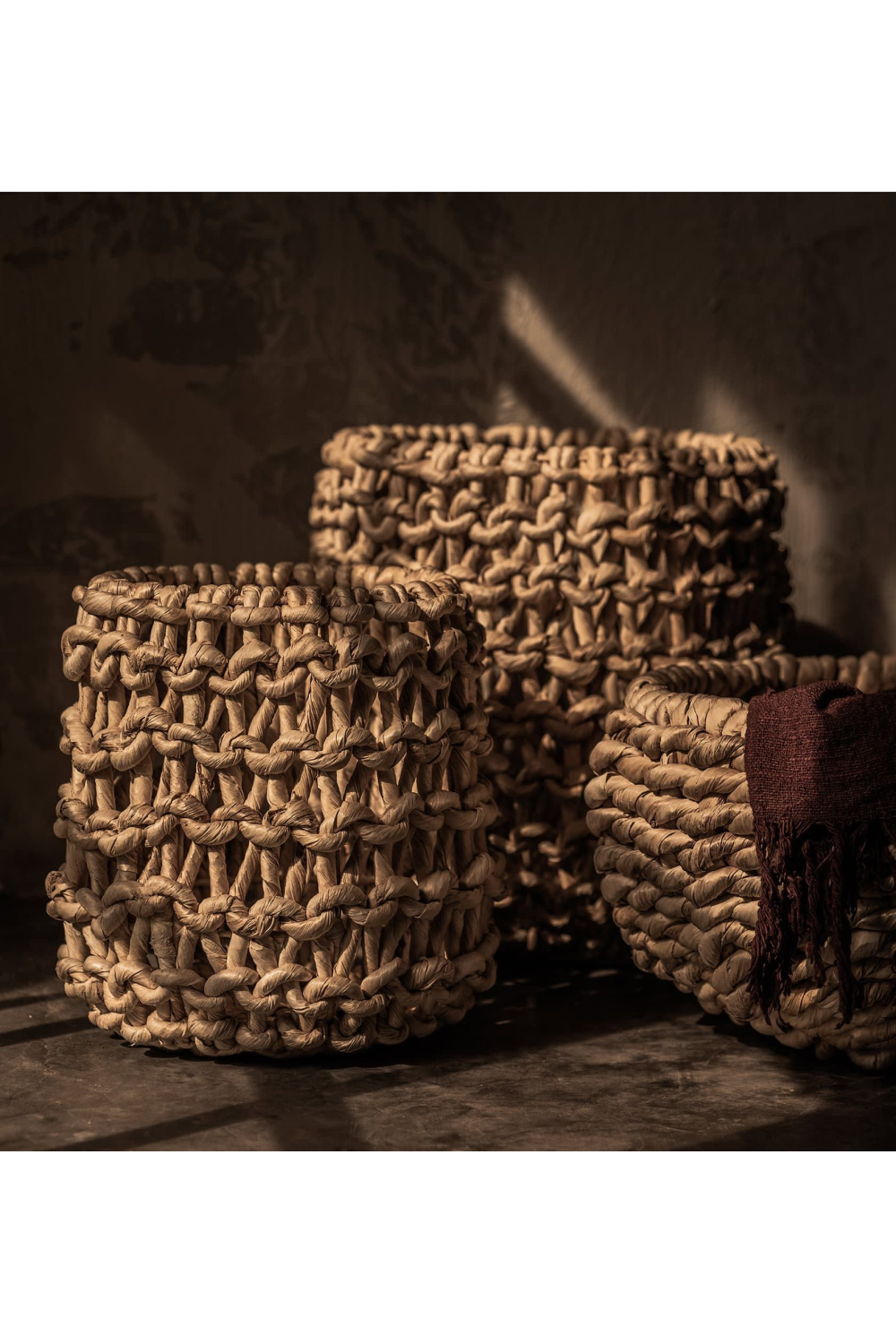 Round Interlaced Abaca Basket | dBodhi Banda | OROA.com