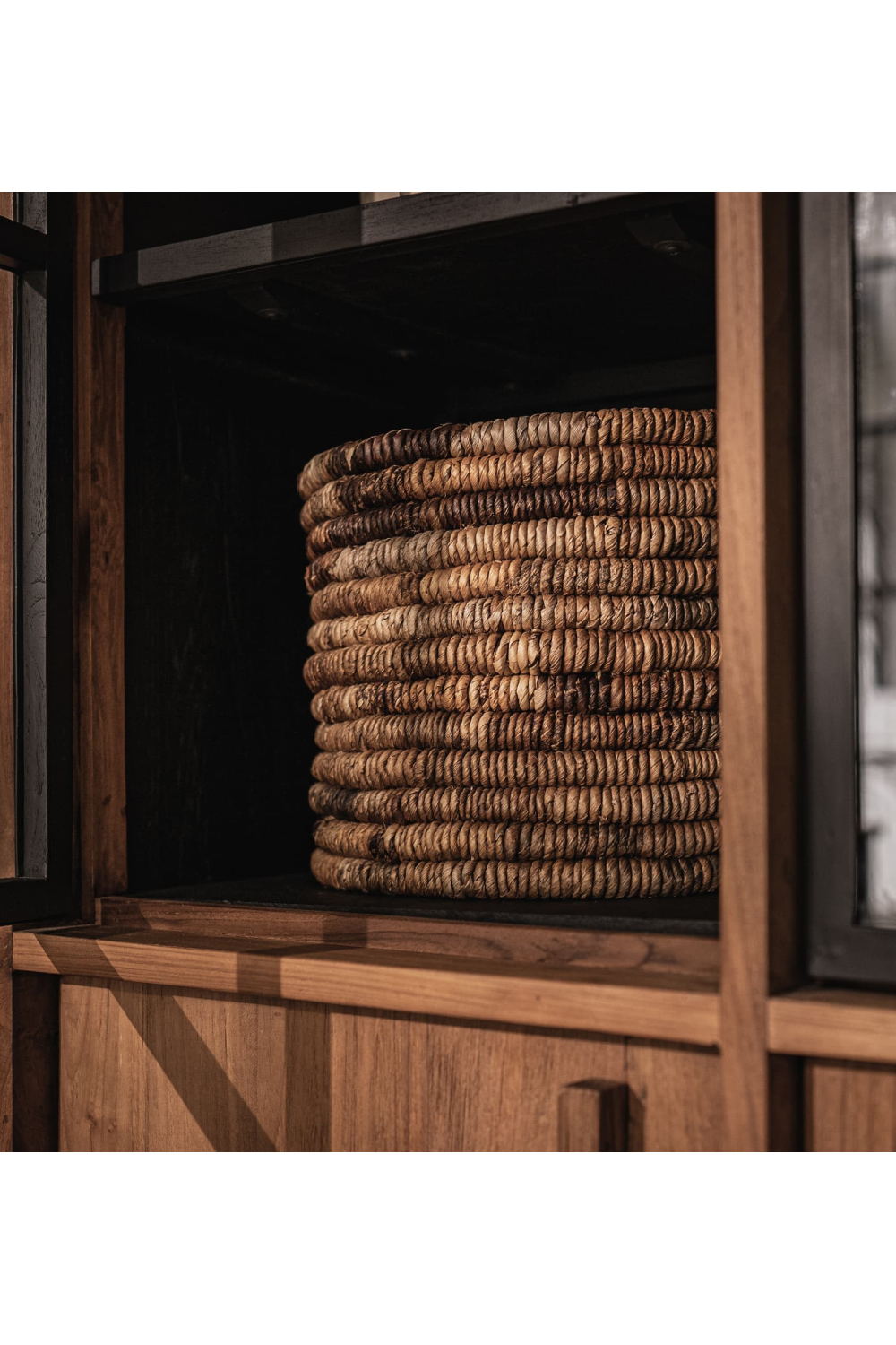 Natural Teak Glass 4-Door Cabinet | dBodhi Outline | OROA.com