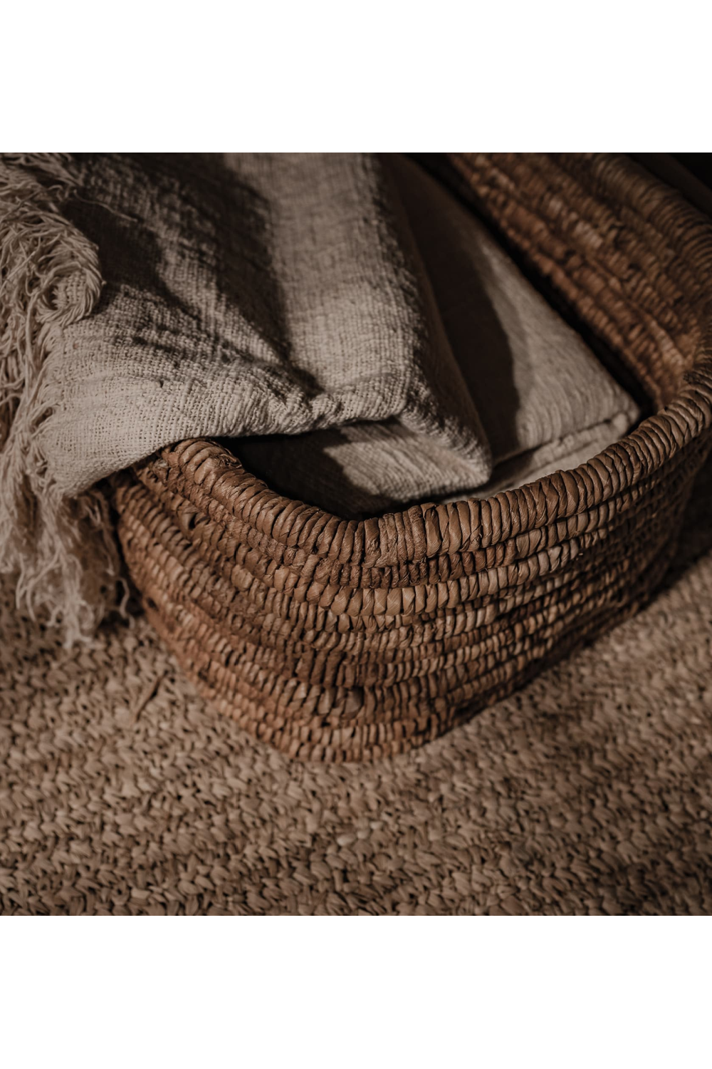 Rectangular Woven Abaca Basket Set (3) | dBodhi Caterpillar Ambang | OROA.com