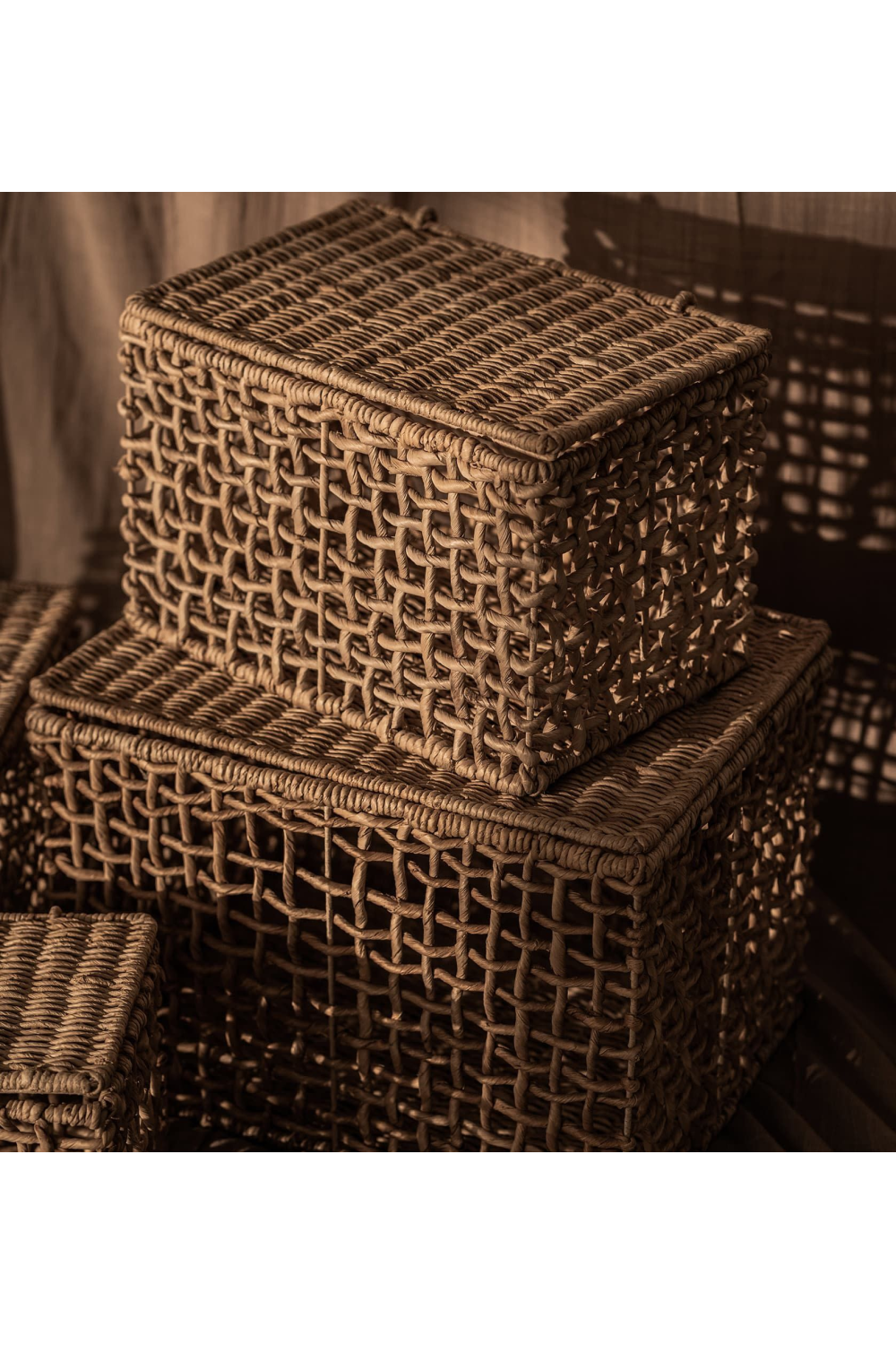 Rectangular Weaved Abaca Basket Set (2) | dBodhi Rinjani | OROA.com