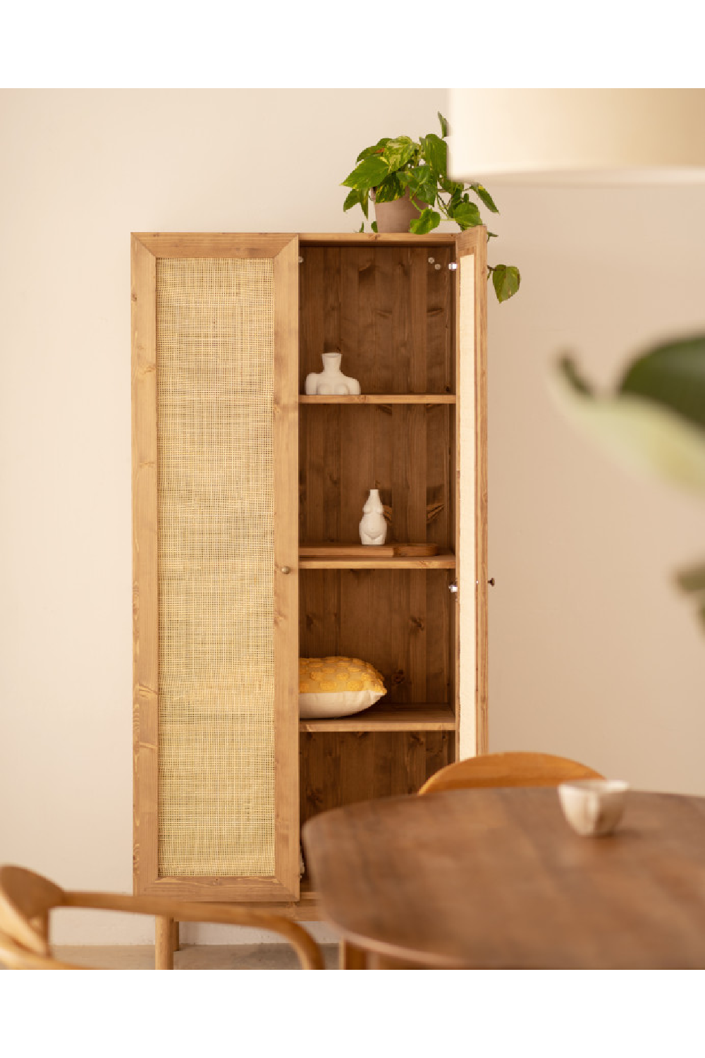 Rattan 2-Door Cabinet | Decowood Frida | Oroa.com