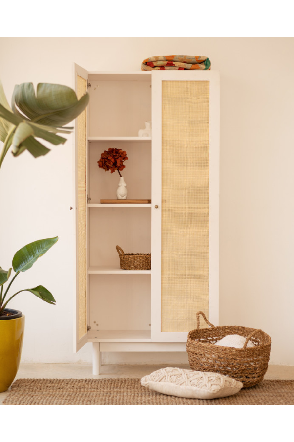 Rattan 2-Door Cabinet | Decowood Frida | Oroa.com