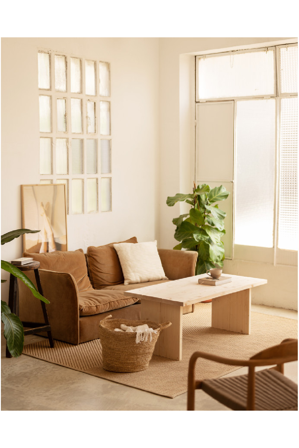 Solid Pine Minimalist Coffee Table | Decowood Frida | Oroa.com