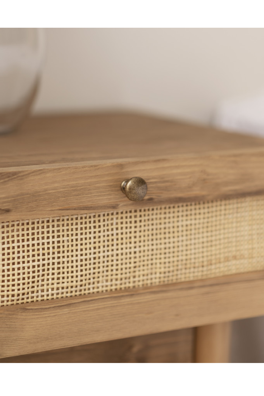 Rattan Drawer Bedside Table | Decowood Frida | Oroa.com