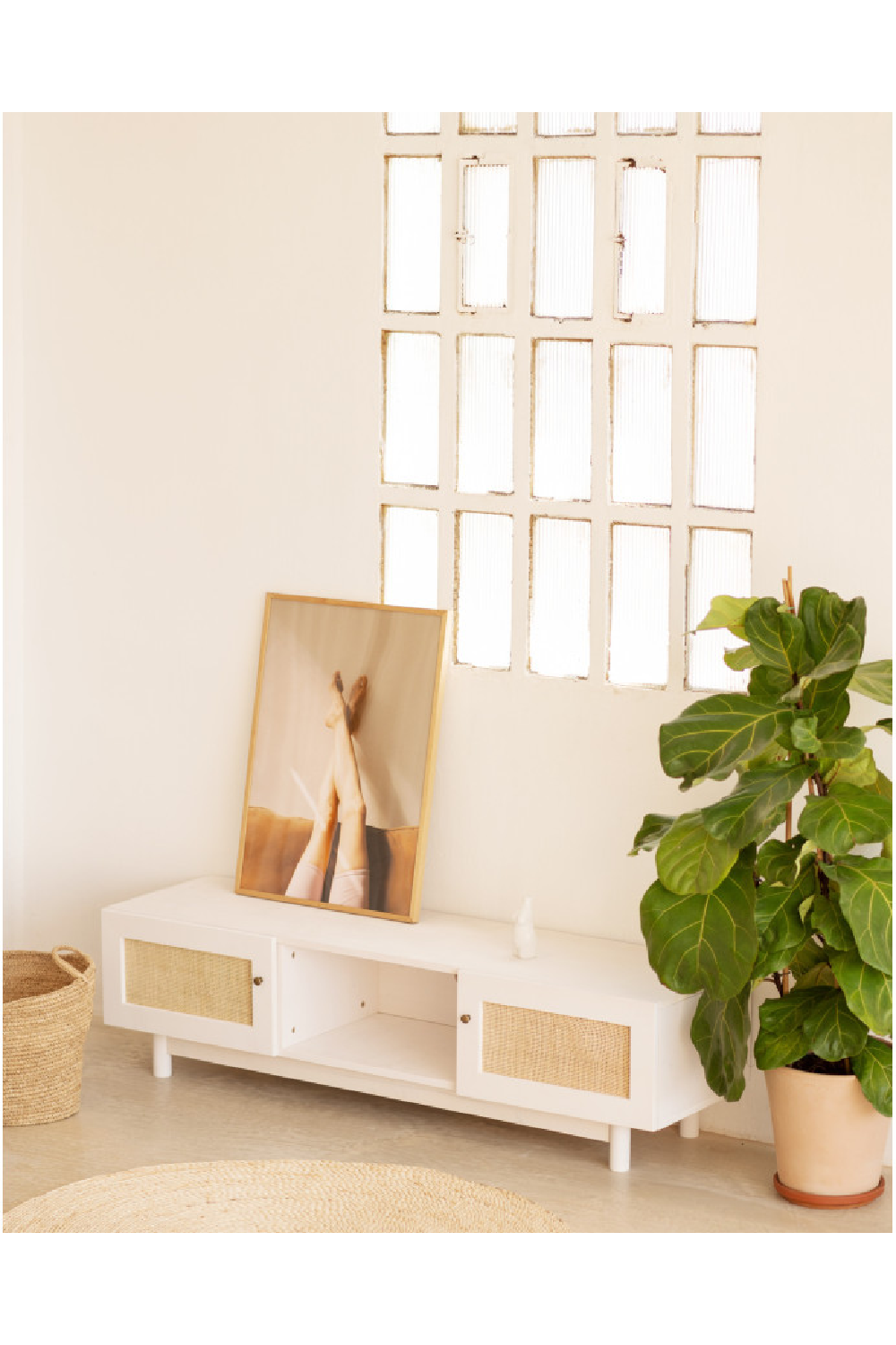 Rattan 2-Door Media Unit | Decowood Frida | Oroa.com