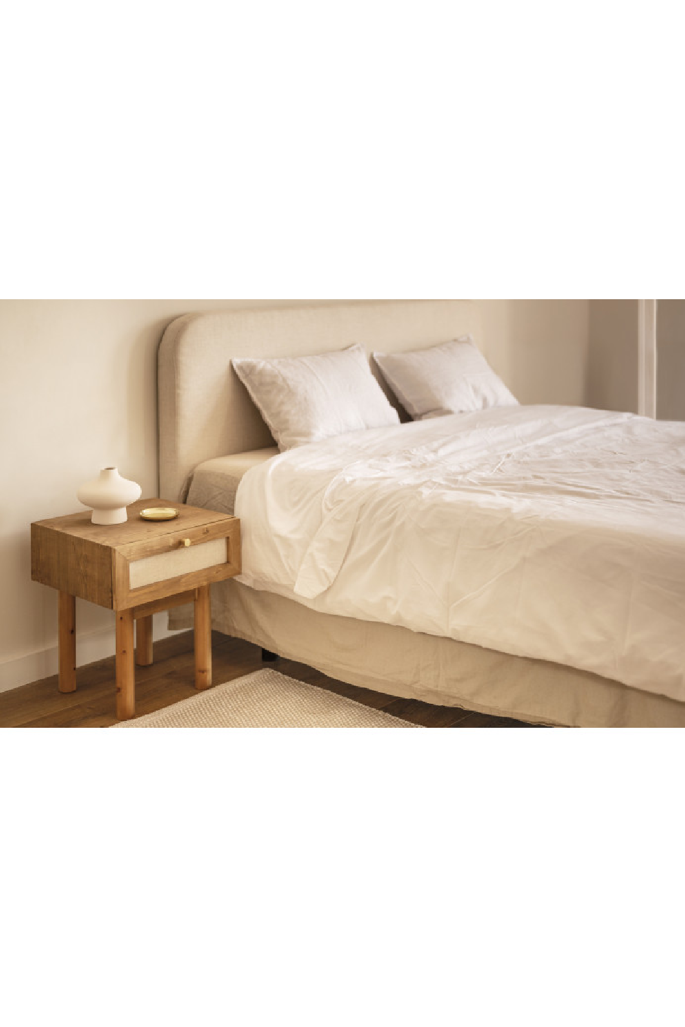 Fabric 1-Drawer Bedside Tables (2) | Decowood Linen | Oroa.com