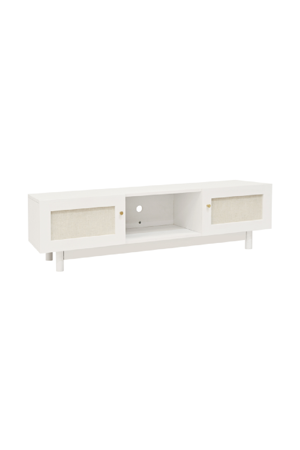 Fabric 2-Door TV Stand | Decowood Linen | Oroa.com