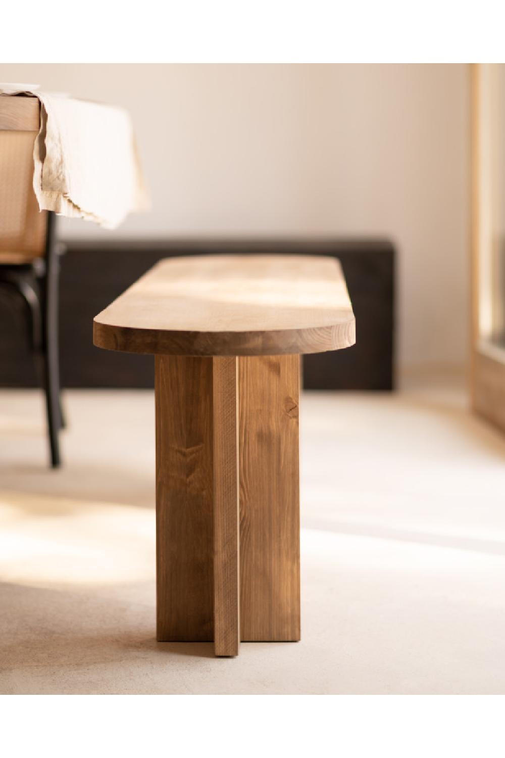 Oval Solid Wood Bench | Decowood Tokyo | Oroa.com