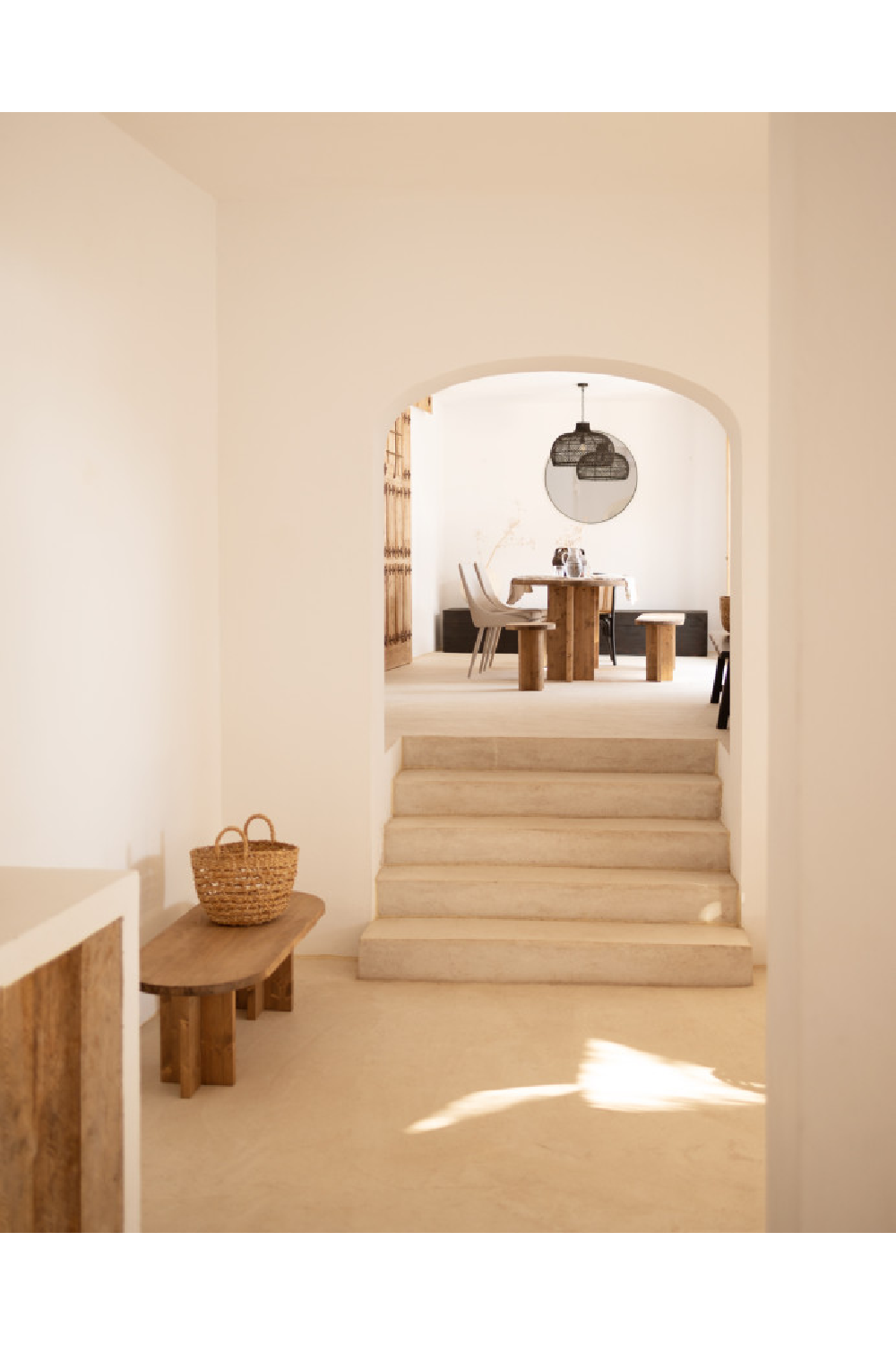 Oval Solid Wood Bench | Decowood Tokyo | Oroa.com