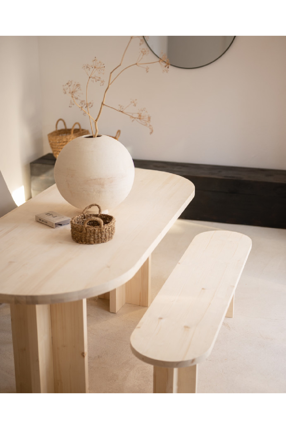 Oval Solid Wood Dining Table | Decowood Tokyo | Oroa.com