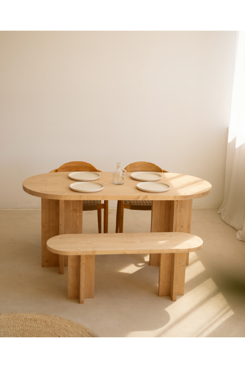 Oval Solid Wood Dining Table | Decowood Tokyo | Oroa.com