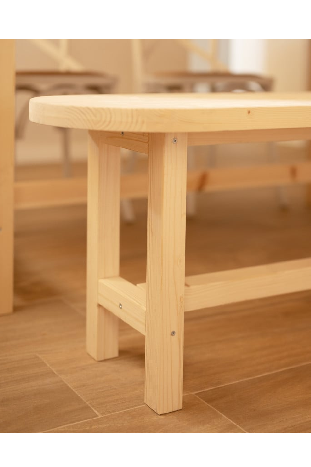 Round Edged Wooden Bench | Decowood Olivia | Oroa.com