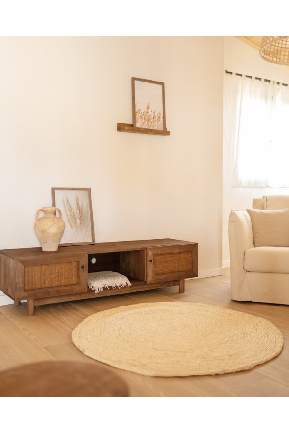 Solid Wood 2-Door TV Cabinet | Decowood Olivia | Oroa.com