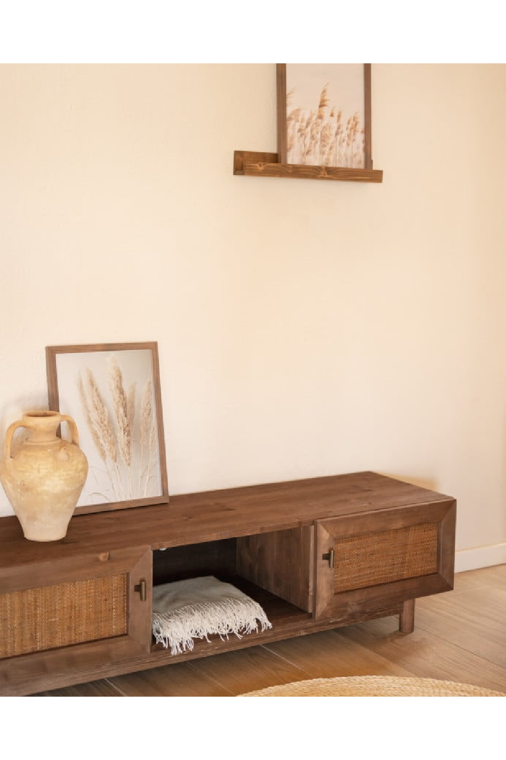 Solid Wood 2-Door TV Cabinet | Decowood Olivia | Oroa.com