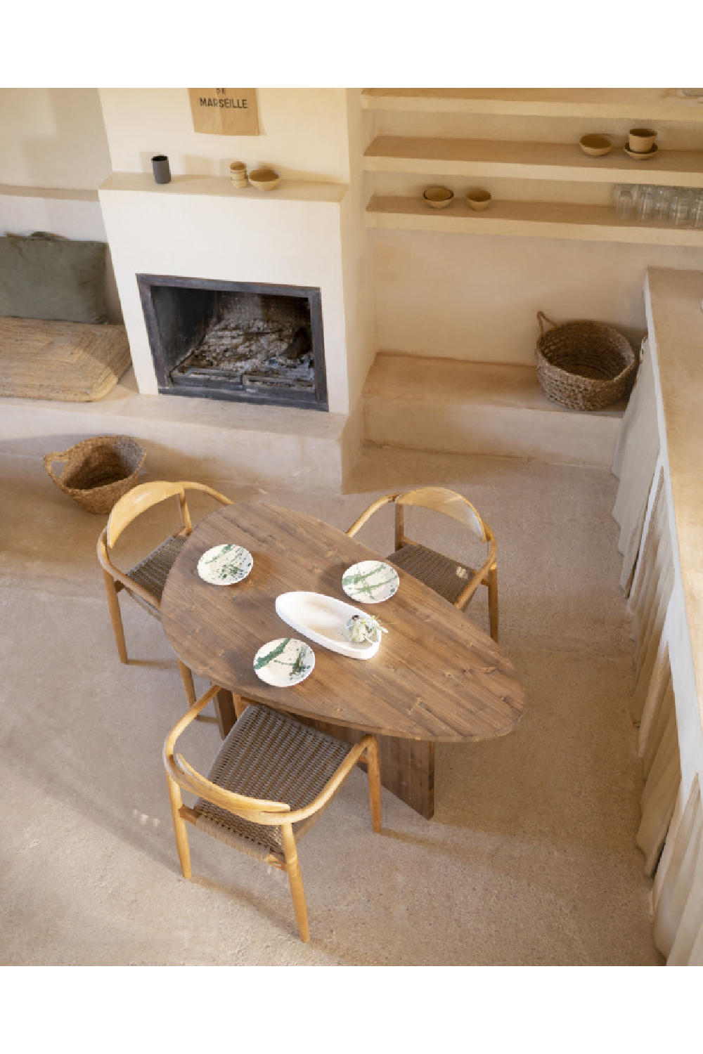 Organic-Shaped Wooden Dining Table | Decowood Mur | Oroa.com