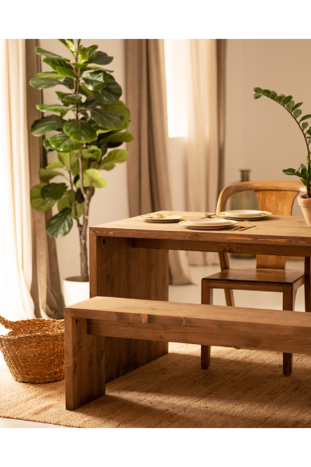 Angular Solid Wood Dining Table | Decowood Telva | Oroa.com