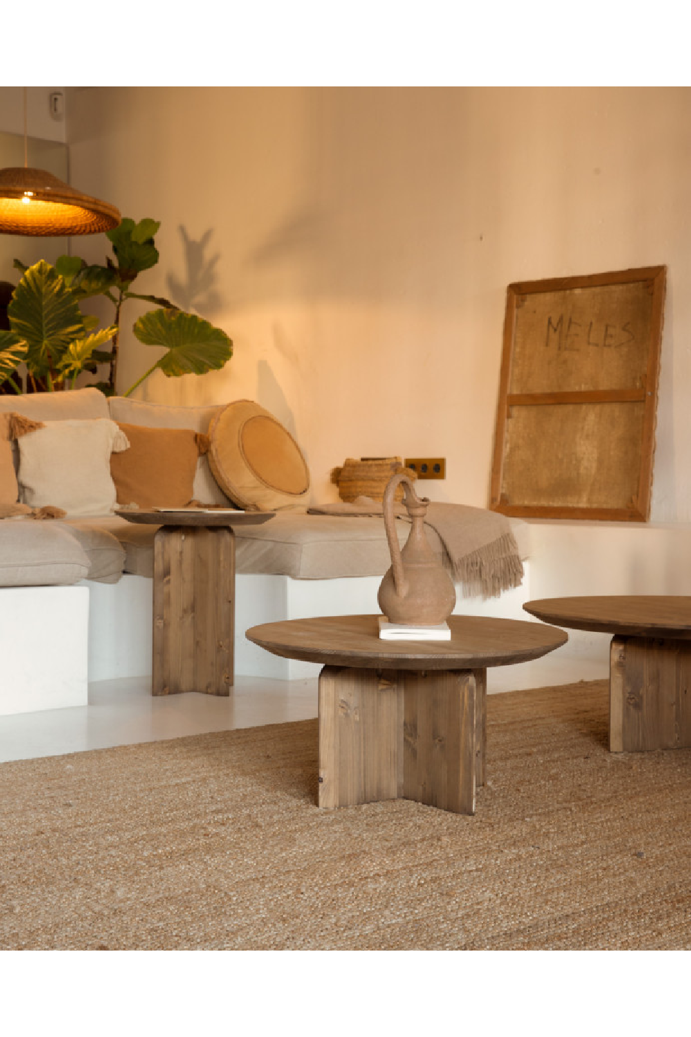 Round Solid Wood Side Table | Decowood Bloom | Oroa.com