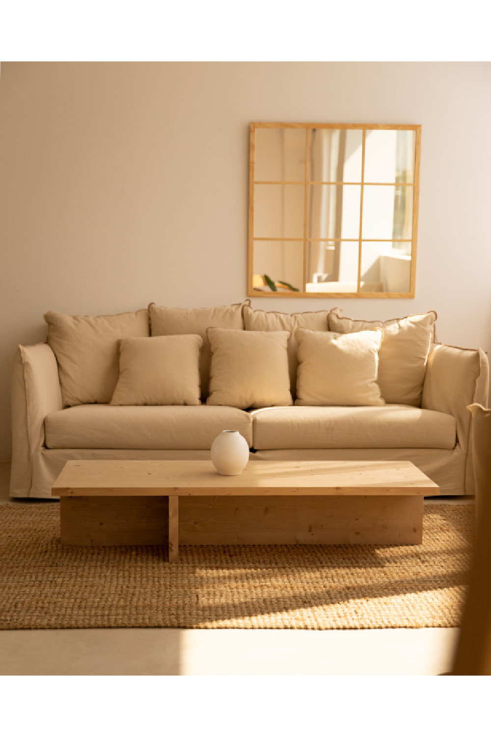 Varnished Wood Coffee Table | Decowood Sam | OROA.com