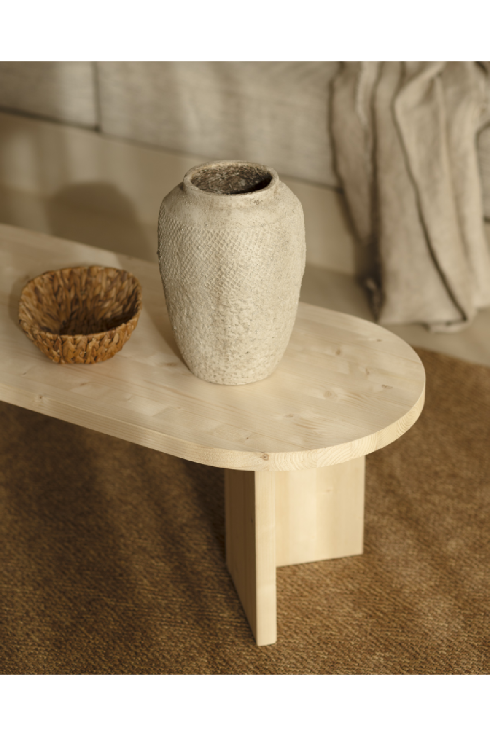 Oval Wood Coffee Table | Decowood Osaka | Oroa.com