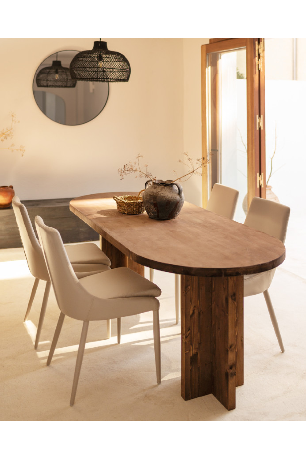 Oval Dining Table and Bench Set | Decowood Tokyo | Oroa.com