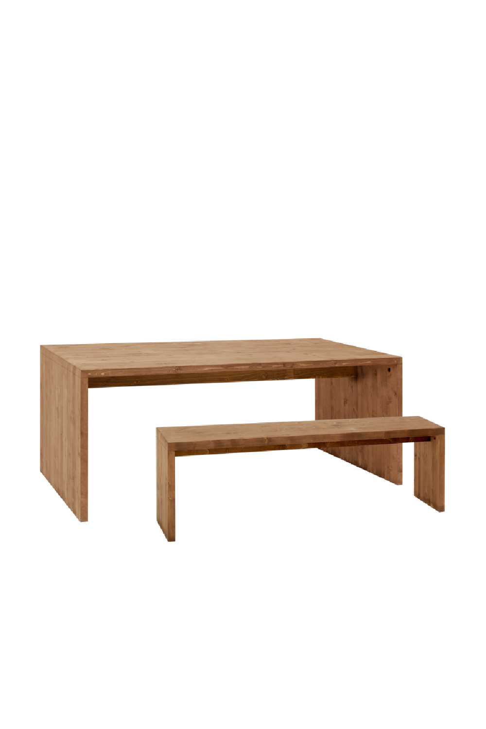 Angular Dining Table and Bench Set | Decowood Telva | Oroa.com