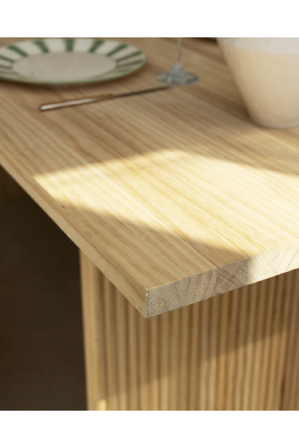Fluted Wood Legs Dining Table | Decowood Bali | Oroa.com