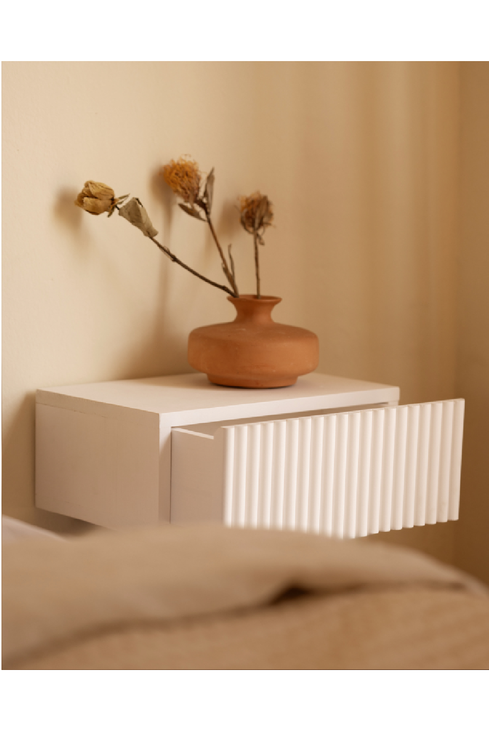 Fluted Floating Bedside Table | Decowood Bali | Oroa.com