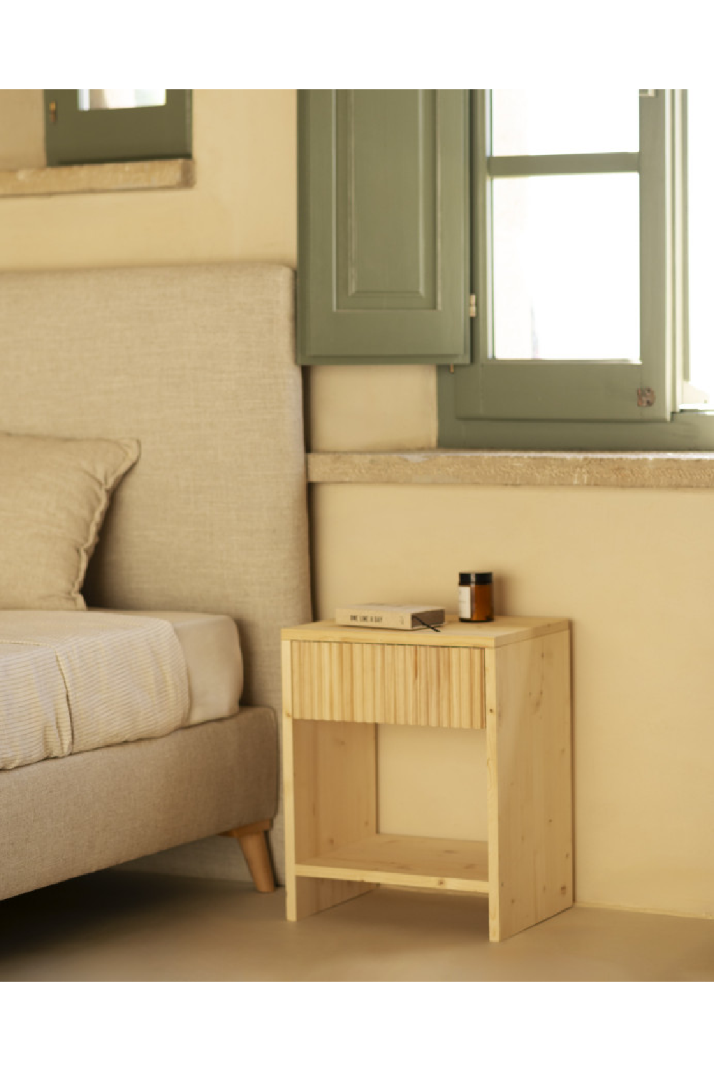 Fluted Drawer Bedside Table | Decowood Bali | Oroa.com