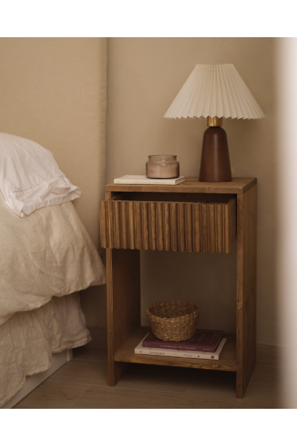 Fluted Drawer Bedside Table | Decowood Bali | Oroa.com