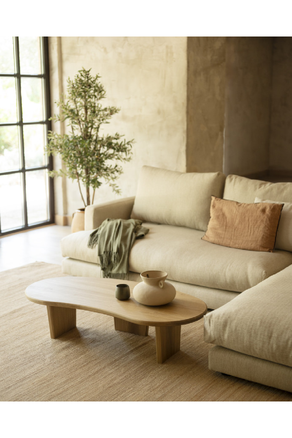 Pebble-Shaped Poplar Coffee Table | Decowood Bimba | Oroa.com