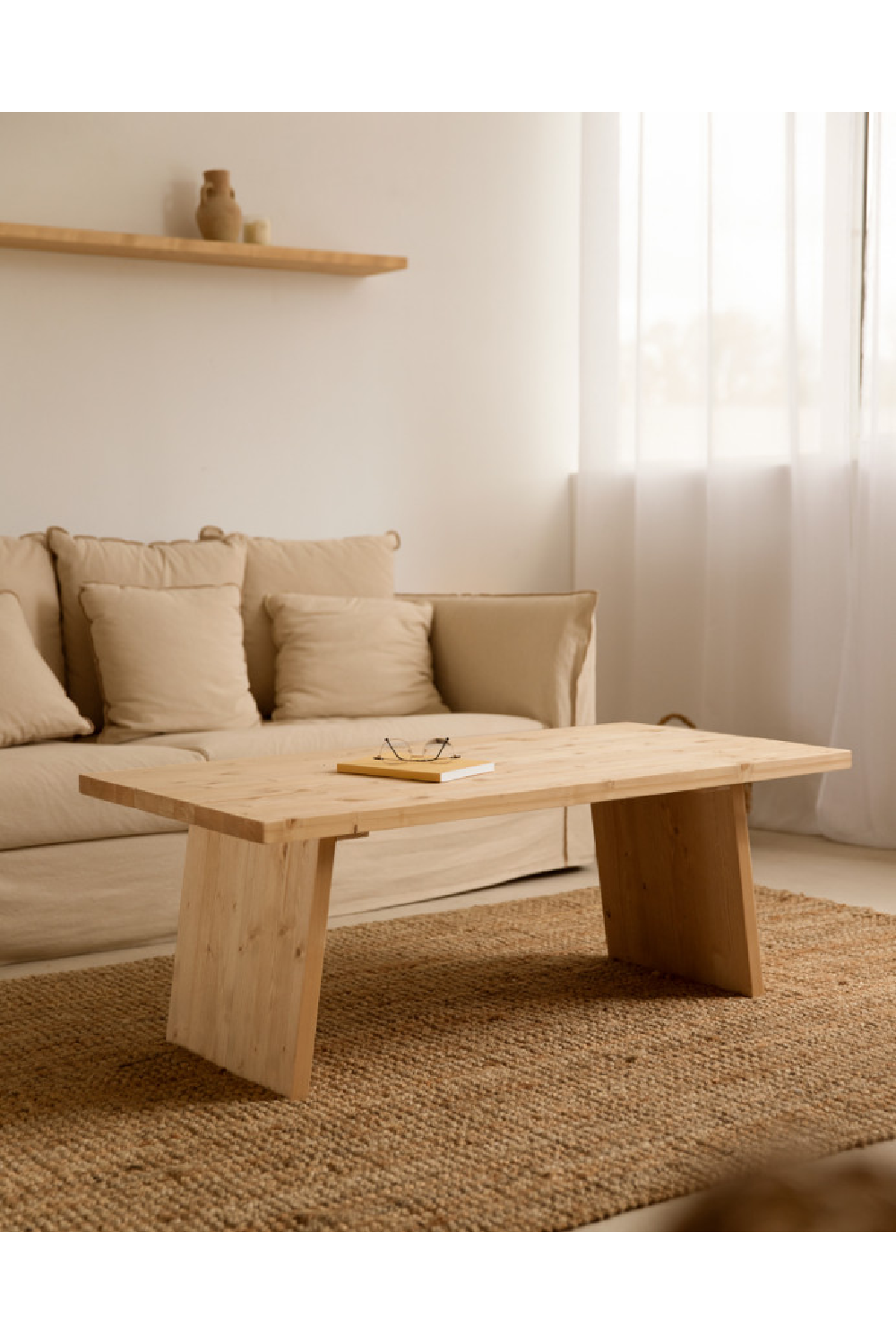 Pine Wood Coffee Table | Decowood Frida II | Oroa.com