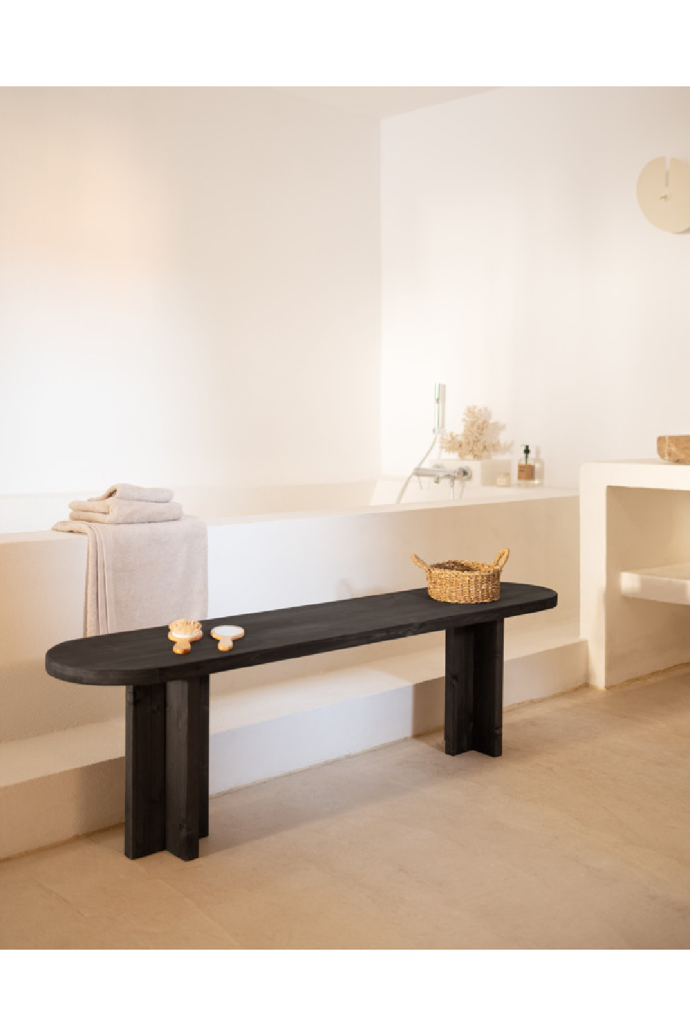 Oval Solid Wood Bench | Decowood Tokyo | Oroa.com