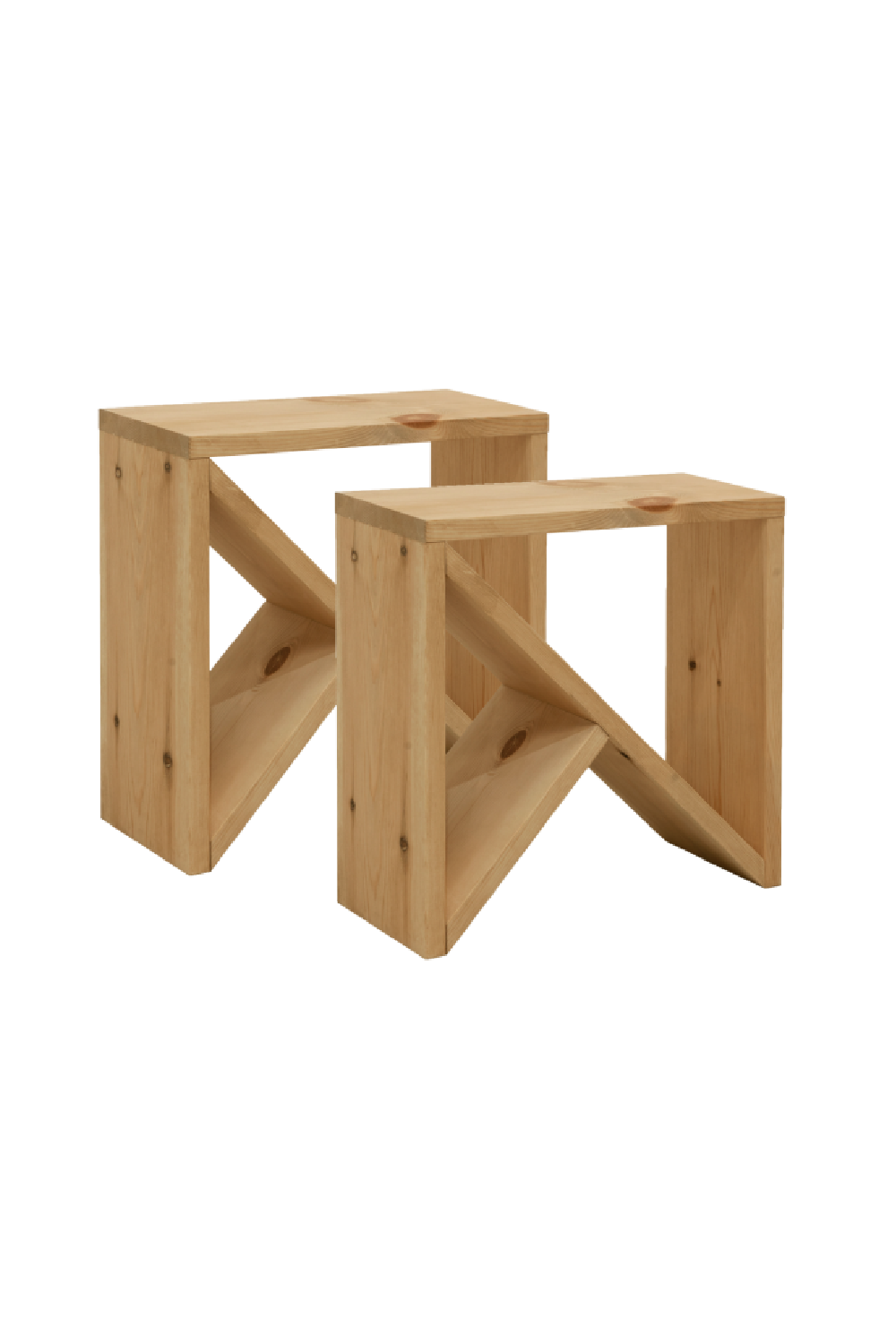 Solid Pine Side Tables (2) | Decowood Stoke | OROA.com