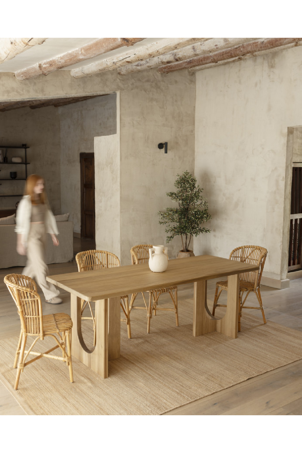 Varnished Poplar Wood Dining Table | Decowood Lua | Oroa.com