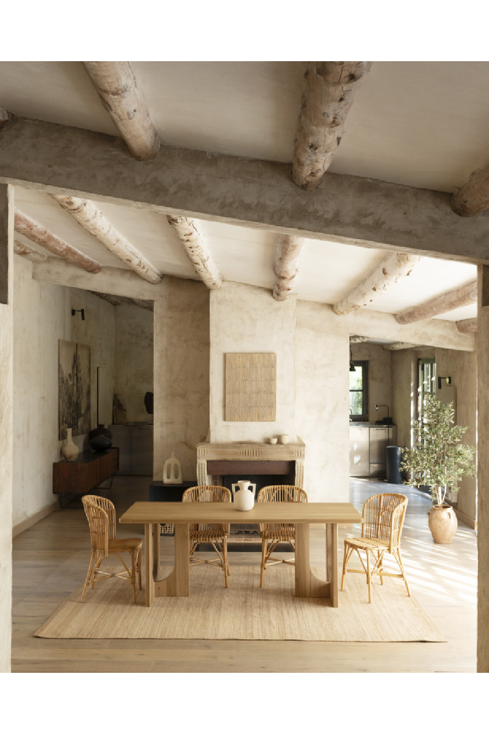 Varnished Poplar Wood Dining Table | Decowood Lua | Oroa.com