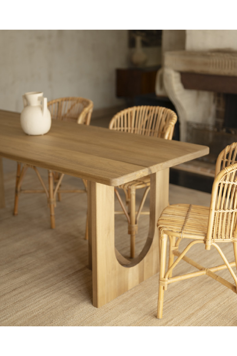Varnished Poplar Wood Dining Table | Decowood Lua | Oroa.com