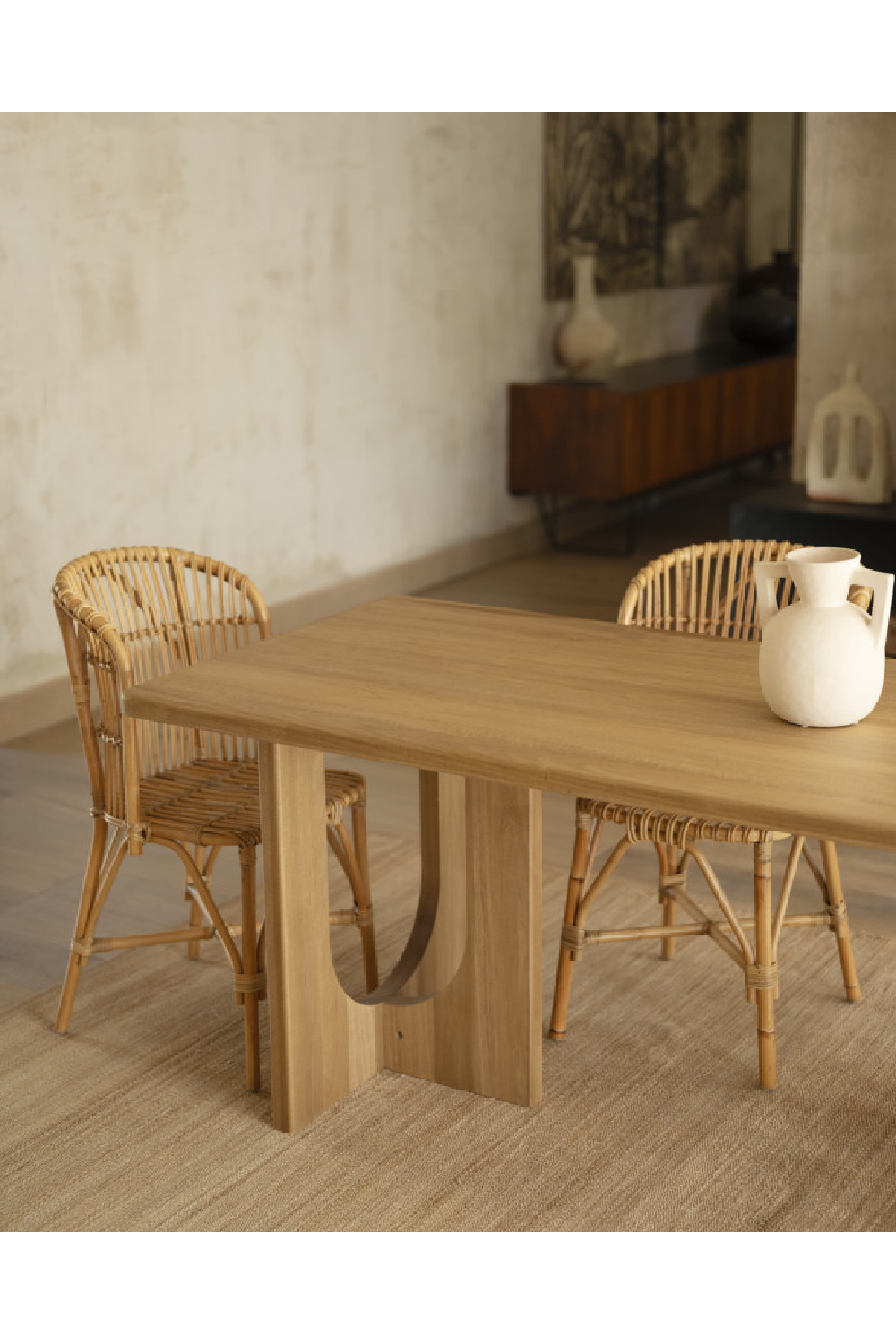 Varnished Poplar Wood Dining Table | Decowood Lua | Oroa.com