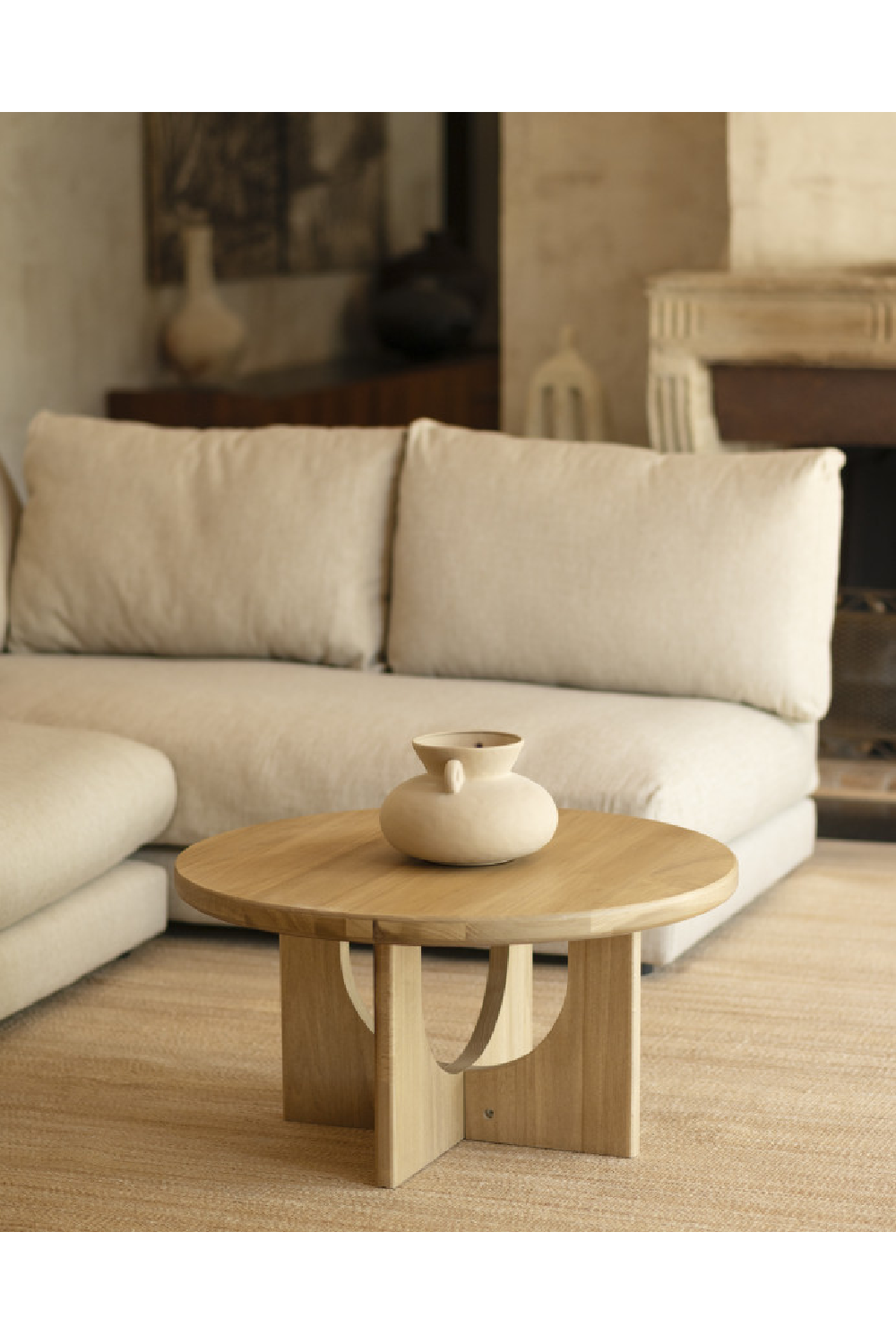 Round Microcement Coffee Table | Decowood Lua | Oroa.com