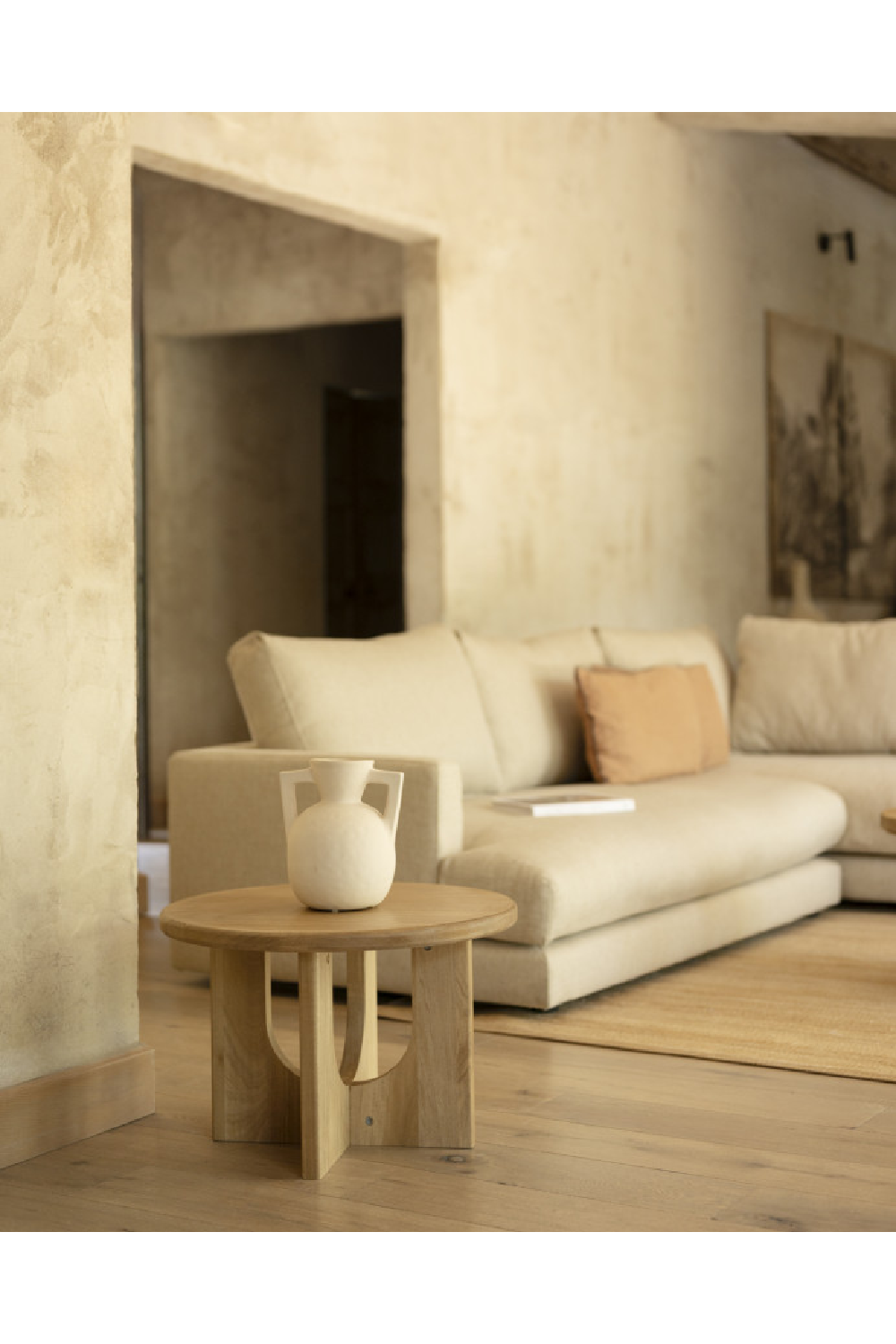 Round Microcement Coffee Table | Decowood Lua | Oroa.com