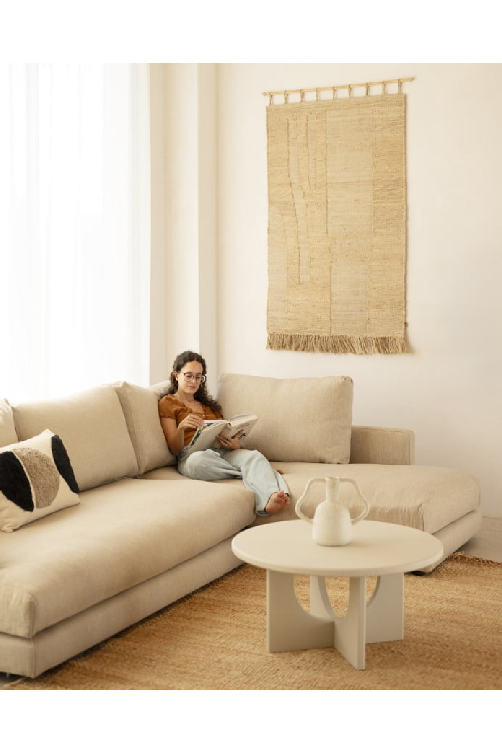 Round Microcement Coffee Table | Decowood Lua | Oroa.com