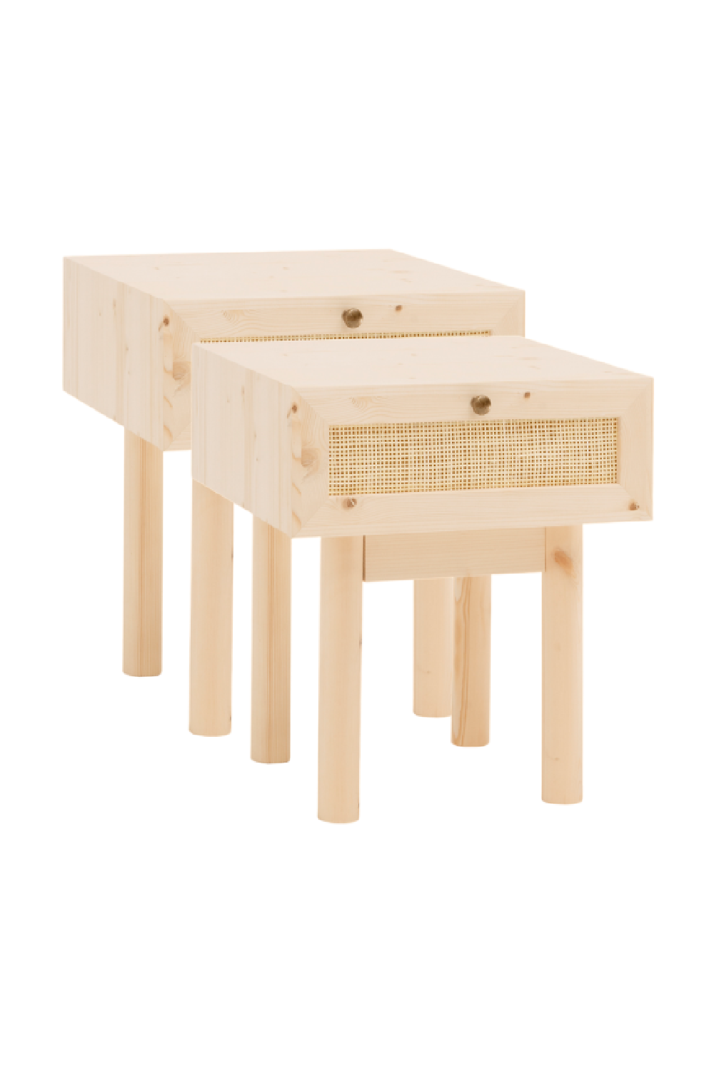 Rattan Drawer Bedside Table Set (2) | Decowood Frida | Oroa.com