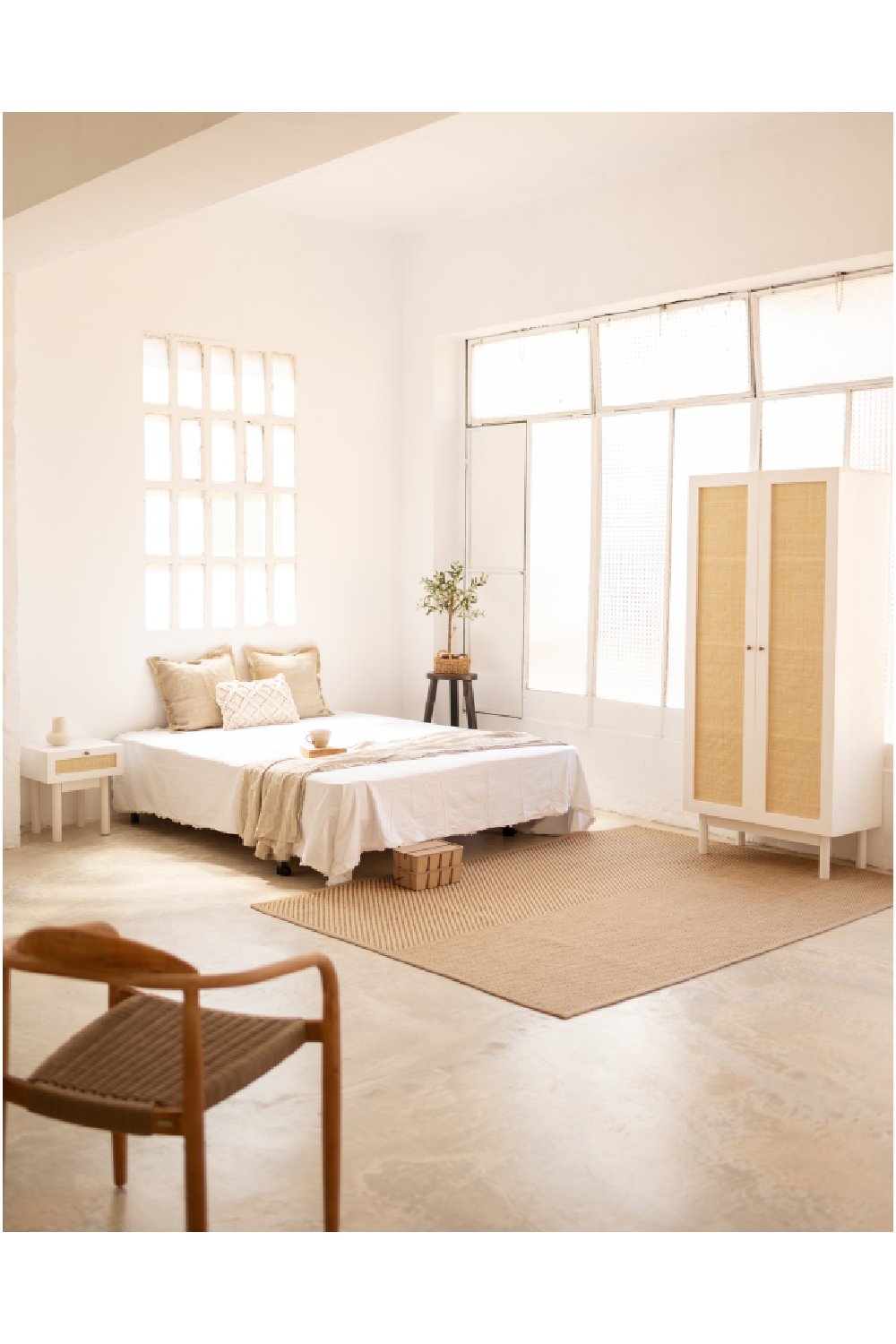 Rattan Drawer Bedside Table Set (2) | Decowood Frida | Oroa.com