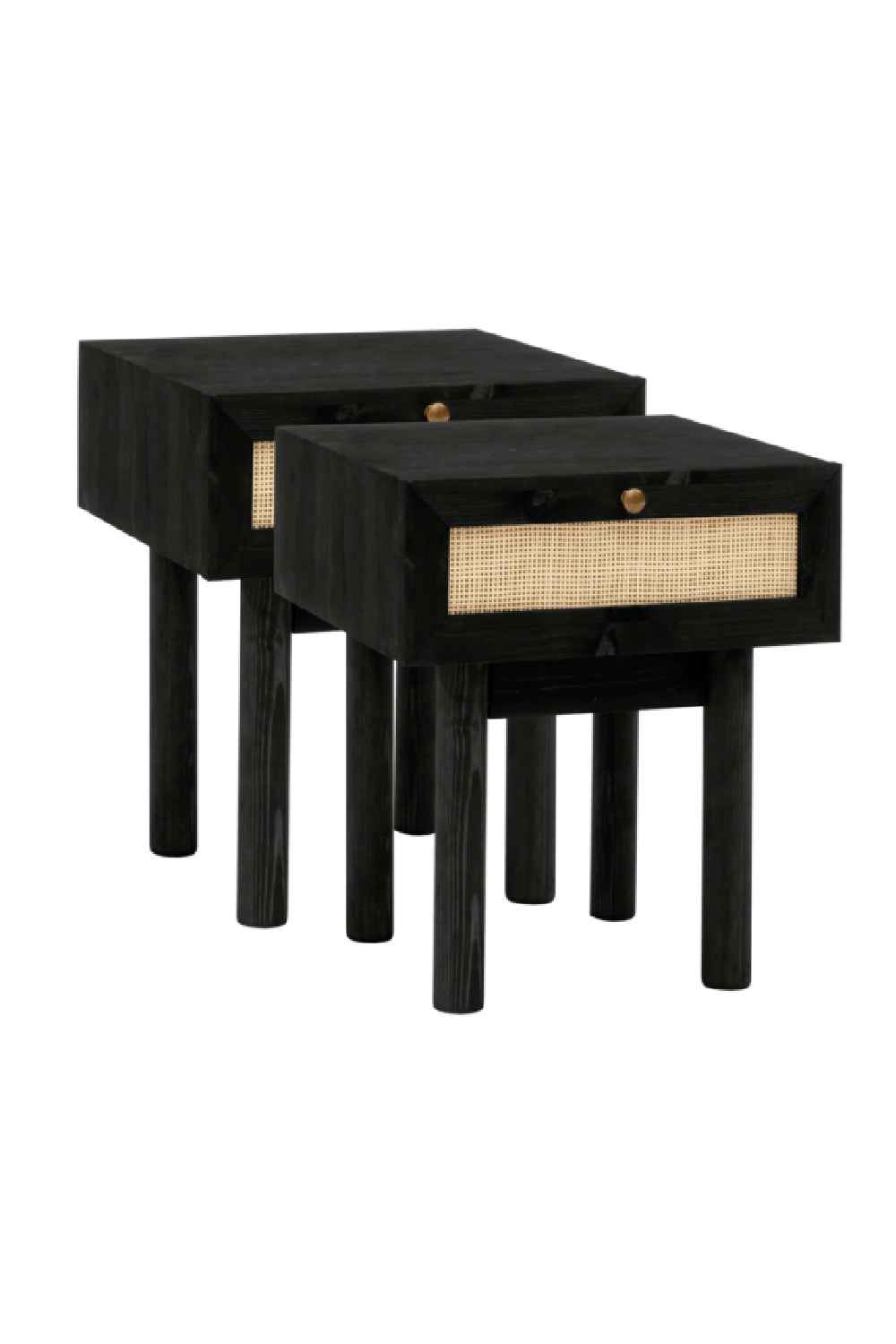Rattan Drawer Bedside Table Set (2) | Decowood Frida | Oroa.com