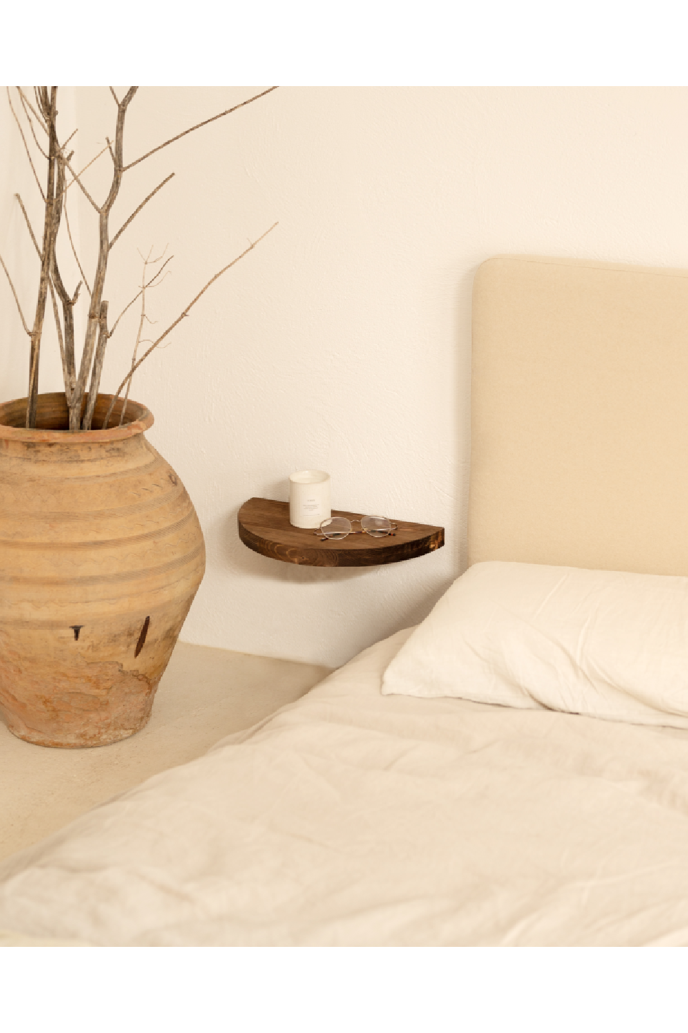 Semi-Circle Floating Bedside Tables (2) | Decowood Tokyo | Oroa.com