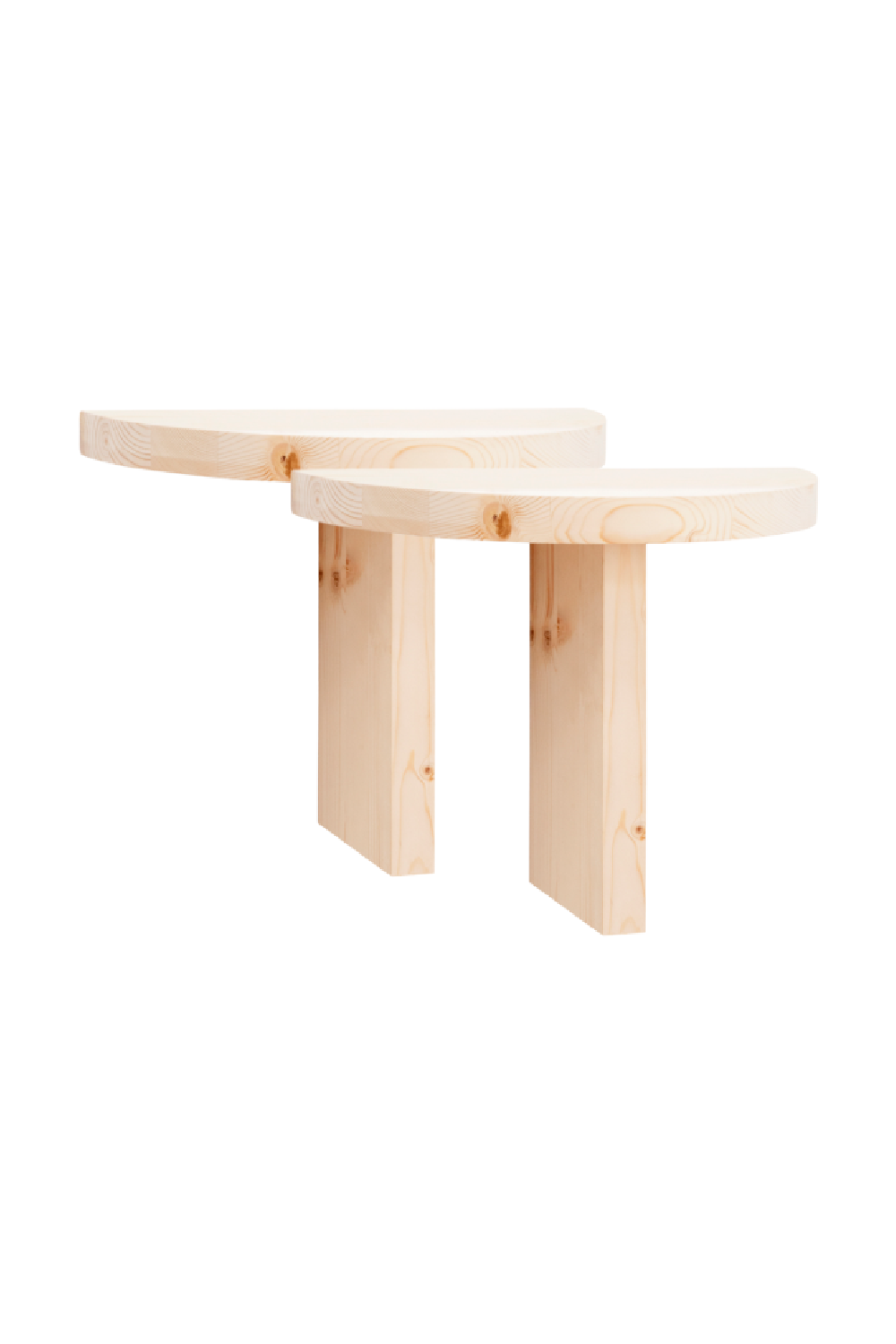 Semi-Circle Wooden Side Tables (2) | Decowood Tokyo | Oroa.com