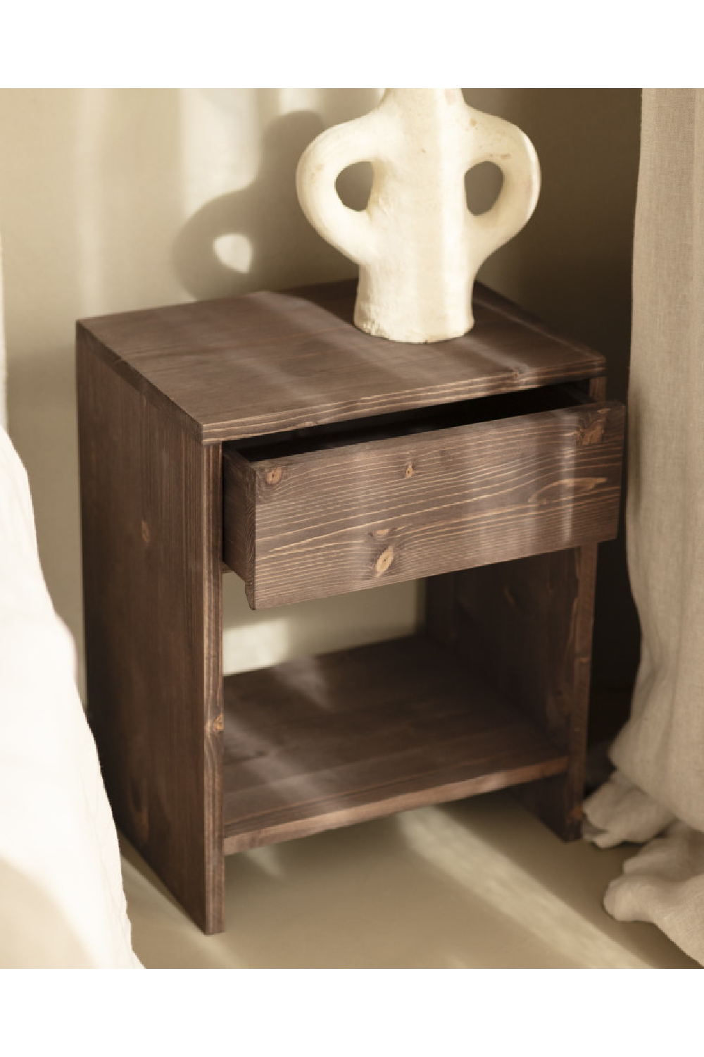 1-Drawer Wooden Bedside Tables (2) | Decowood Martina | Oroa.com